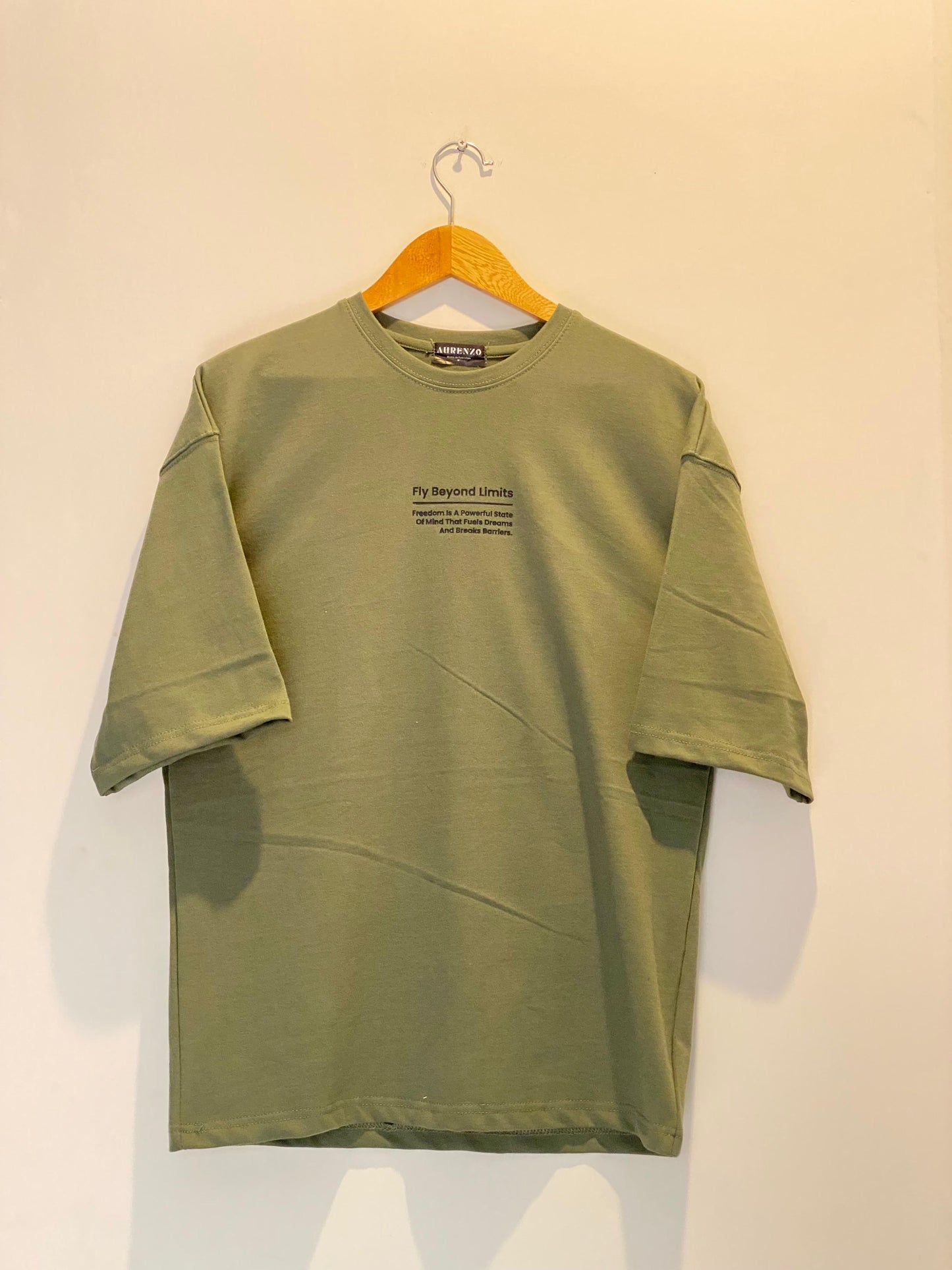 Freedom Oversize Olive-Green T-Shirt