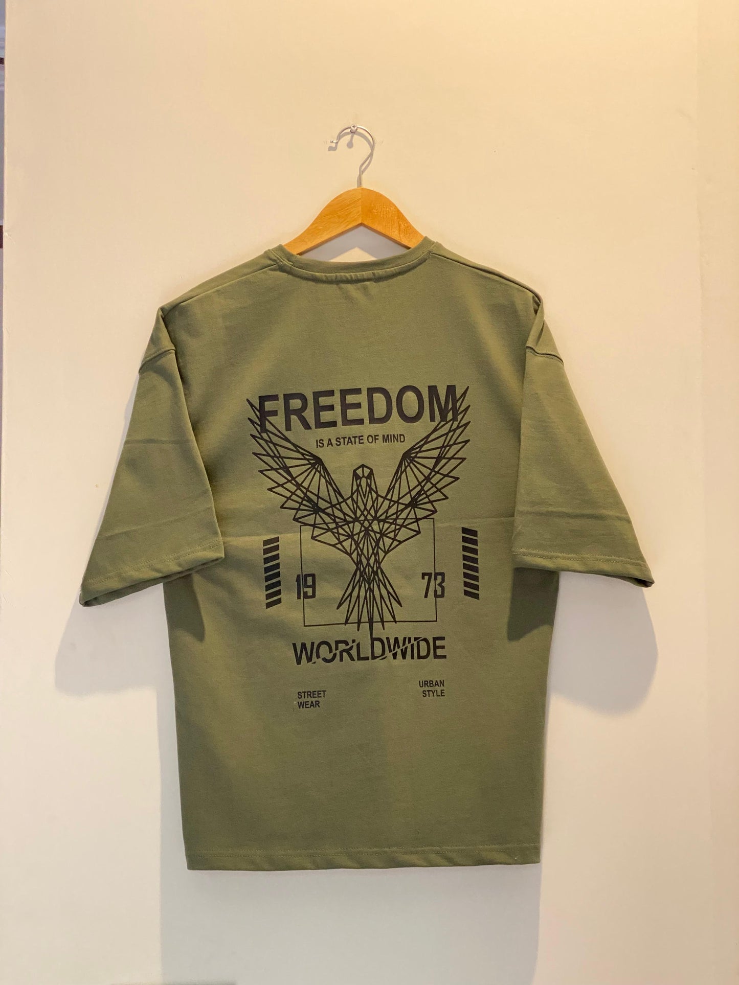 Freedom Oversize Olive-Green T-Shirt