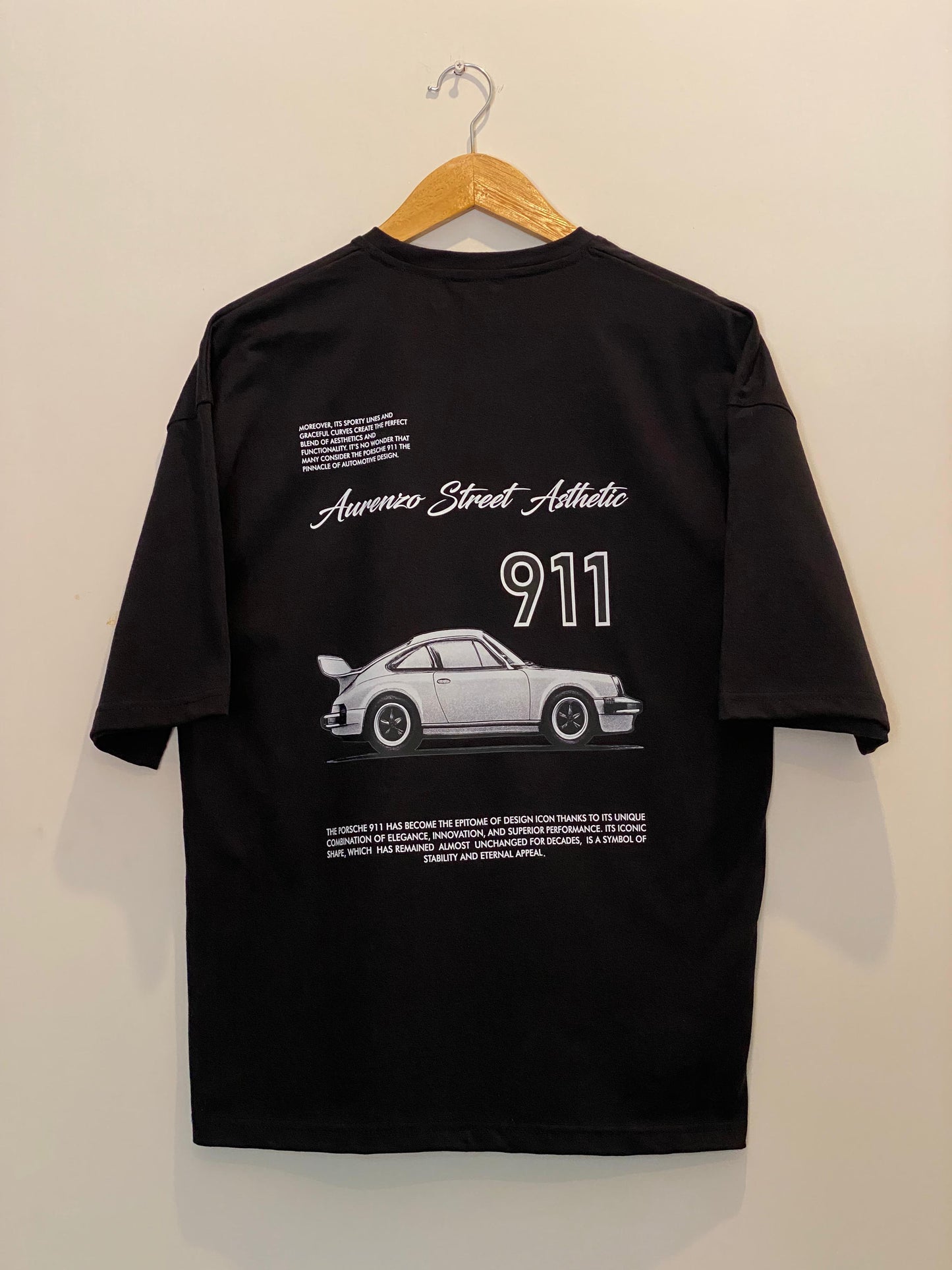 Porsche-911 Oversize Black T-Shirt