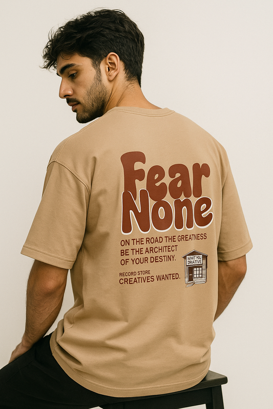 Fear-None Oversize Beige T-Shirt