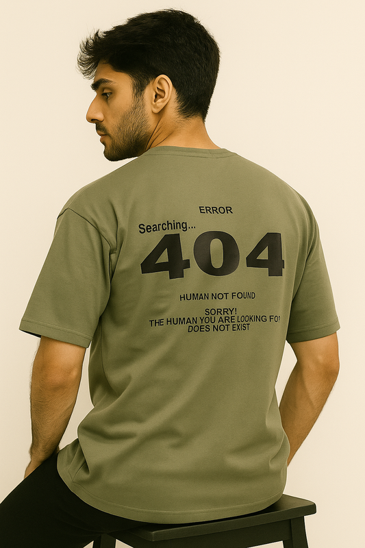 404 Oversize Olive-Green T-Shirt
