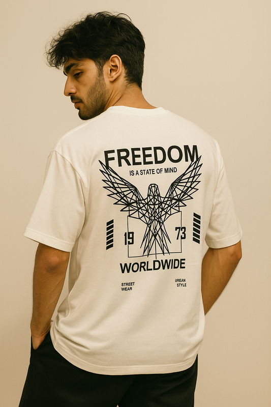 Freedom Oversize White T-Shirt